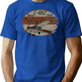 Cessna Skylane 182 Retro Vintage T-Shirt for Men & Women, T-Shirts Graphic Tee - Blue