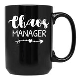 Chaos Manager Chaos Coordinator Black Coffee Mug, Gift Coffee Mug