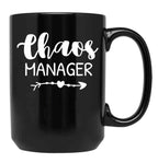 Chaos Manager Chaos Coordinator Black Coffee Mug, Gift Coffee Mug