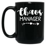 Chaos Manager Chaos Coordinator Black Coffee Mug, Gift Coffee Mug
