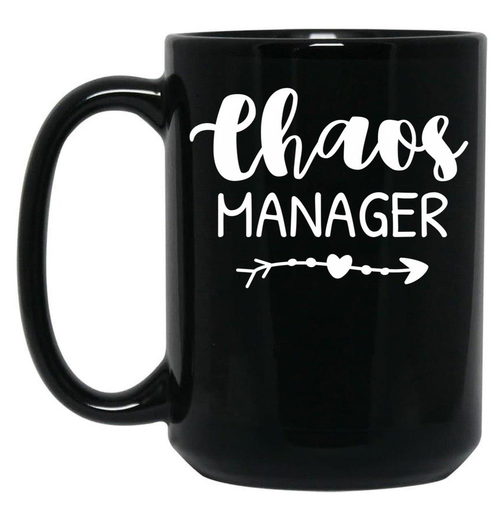 Chaos Manager Chaos Coordinator Black Coffee Mug, Gift Coffee Mug