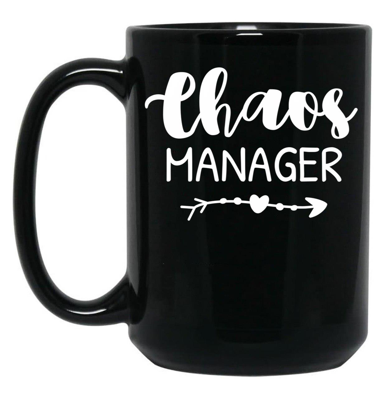 Chaos Manager Chaos Coordinator Black Coffee Mug, Gift Coffee Mug