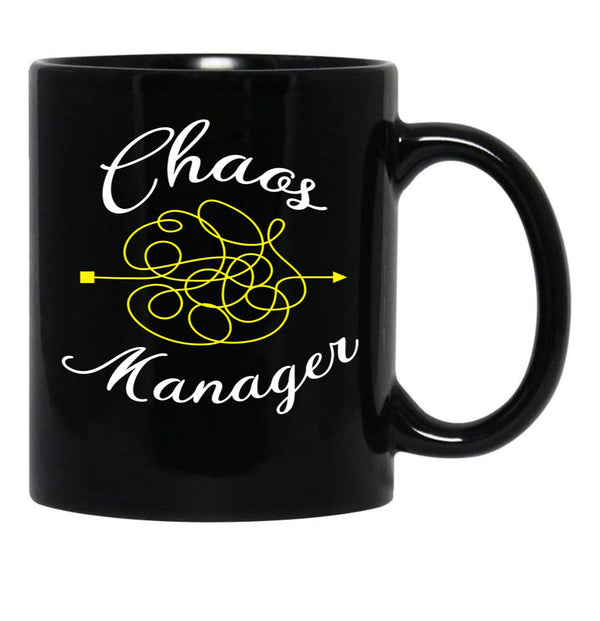 Chaos Manager - Funny Gift Black Coffee Mug, Gift Coffee Mug - Black