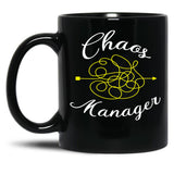 Chaos Manager - Funny Gift Black Coffee Mug, Gift Coffee Mug - Black