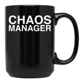 Chaos Manager Black Coffee Mug, Gift Coffee Mug