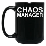 Chaos Manager Black Coffee Mug, Gift Coffee Mug
