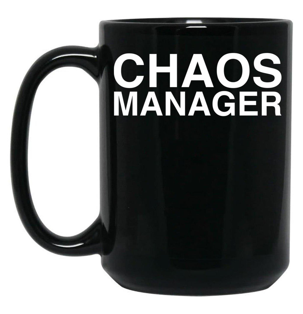 Chaos Manager Black Coffee Mug, Gift Coffee Mug