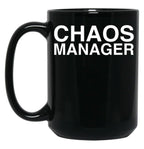 Chaos Manager Black Coffee Mug, Gift Coffee Mug
