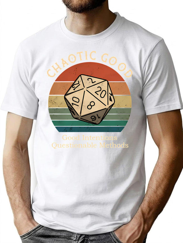 Chaotic Good Good Intentions T-Shirt for Men & Women, T-Shirts Graphic Tee - White