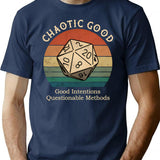 Chaotic Good Good Intentions T-Shirt for Men & Women, T-Shirts Graphic Tee - Navy