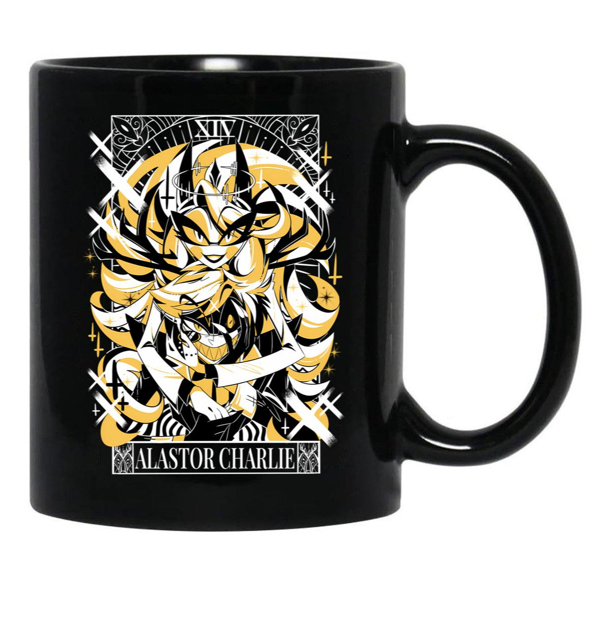 Charlie Alastor 2023 Tarot Card Inspired Halloween Collection Fanmerch Black Coffee Mug, Gift Coffee Mug - Black