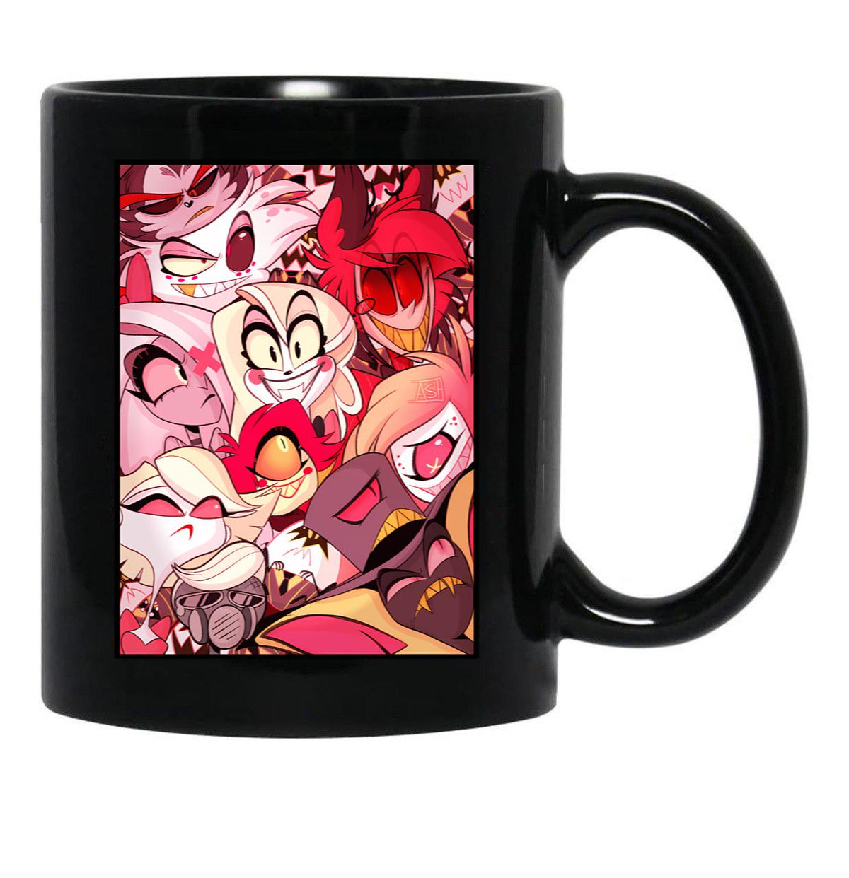 Charlie And Friends - Hazbin Hotel Black Coffee Mug, Gift Coffee Mug - Black