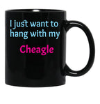Cheagle I Just Want To Hang With My Chabrador Black Coffee Mug, Gift Coffee Mug - Black