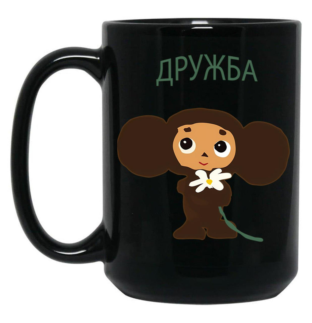 Cheburashka () Classic Black Coffee Mug, Gift Coffee Mug