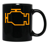 Check Engine. Automotive Mechanic Car Warning Light Black Coffee Mug, Gift Coffee Mug - Black