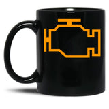 Check Engine. Automotive Mechanic Car Warning Light Black Coffee Mug, Gift Coffee Mug - Black