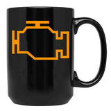 Check Engine. Automotive Mechanic Car Warning Light Black Coffee Mug, Gift Coffee Mug