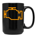 Check Engine. Automotive Mechanic Car Warning Light Black Coffee Mug, Gift Coffee Mug