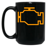 Check Engine. Automotive Mechanic Car Warning Light Black Coffee Mug, Gift Coffee Mug