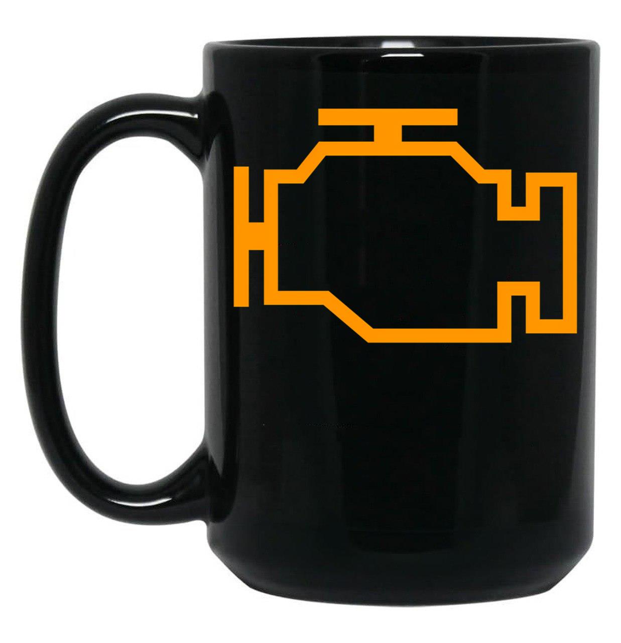 Check Engine. Automotive Mechanic Car Warning Light Black Coffee Mug, Gift Coffee Mug