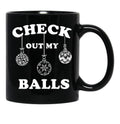 Check Out My Balls T-Shirt Christmas Funny Santa Black Coffee Mug, Gift Coffee Mug - Black