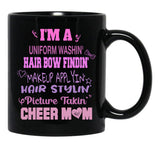Cheer Mom Funny Cheerleading Cheerleaders Dad Parents Black Coffee Mug, Gift Coffee Mug - Black