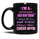 Cheer Mom Funny Cheerleading Cheerleaders Dad Parents Black Coffee Mug, Gift Coffee Mug - Black