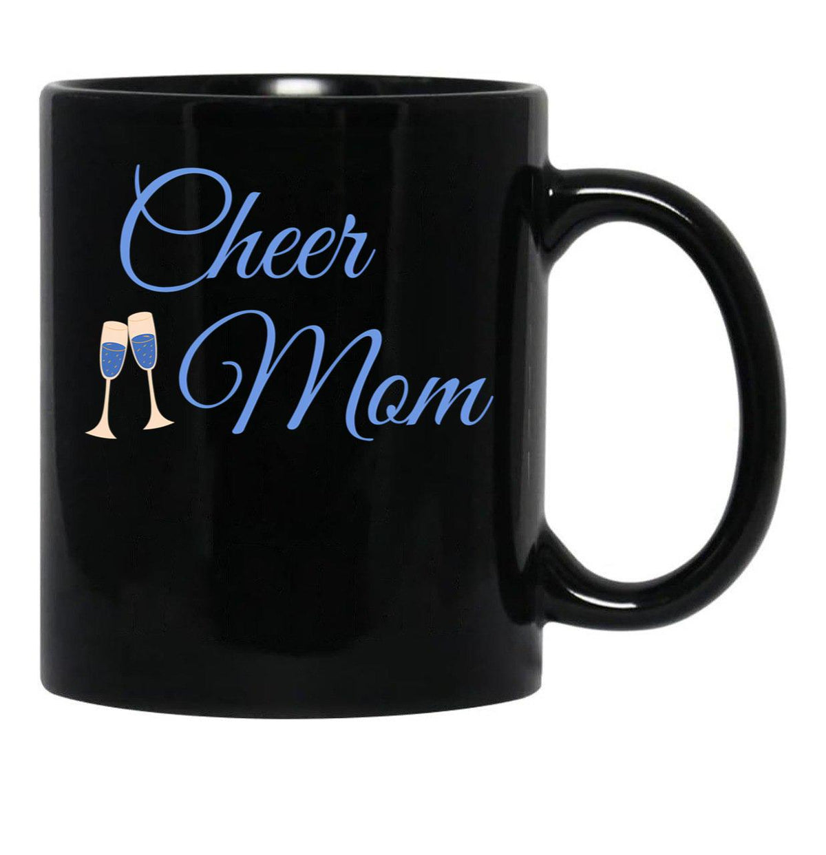 Cheer Mom Black Coffee Mug, Gift Coffee Mug - Black