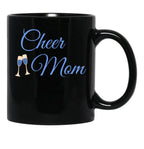 Cheer Mom Black Coffee Mug, Gift Coffee Mug - Black