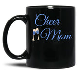 Cheer Mom Black Coffee Mug, Gift Coffee Mug - Black