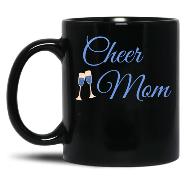 Cheer Mom Black Coffee Mug, Gift Coffee Mug - Black