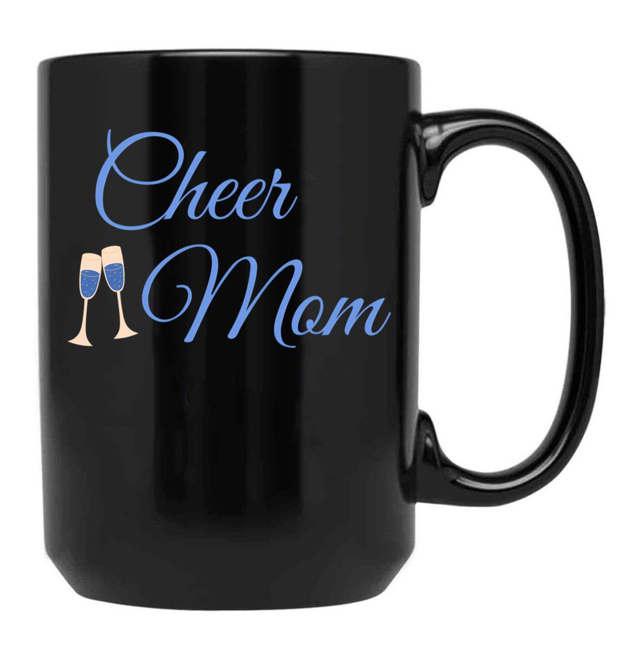 Cheer Mom Black Coffee Mug, Gift Coffee Mug