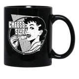 Cheese Slut Black Coffee Mug, Gift Coffee Mug - Black