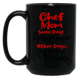 Chef Mom Some Days I Amaze Myself Other Days I Put My Keys In The Fridge Mothers Day Birthday Cooking Chef Black Coffee Mug, Gift Coffee Mug