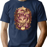 Cheshire Cat T-Shirt for Men & Women, T-Shirts Graphic Tee - Navy