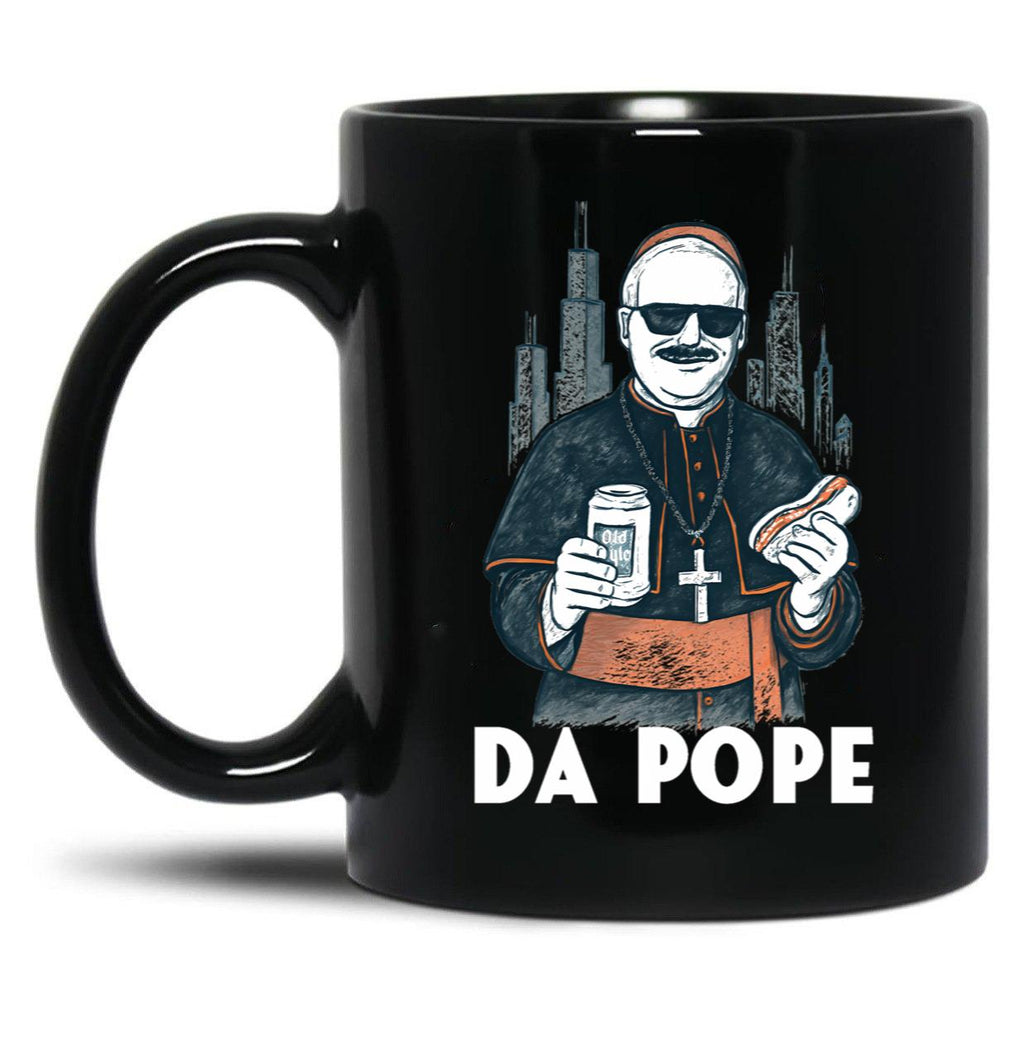 Chicago Pope Leo Xiv Da Pope Black Coffee Mug