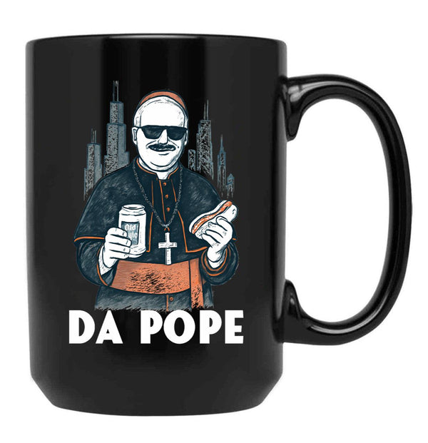 Chicago Pope Leo Xiv Da Pope Black Coffee Mug - Black