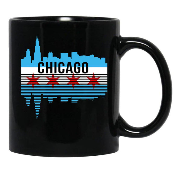 Chicago Skyline Black Coffee Mug, Gift Coffee Mug - Black