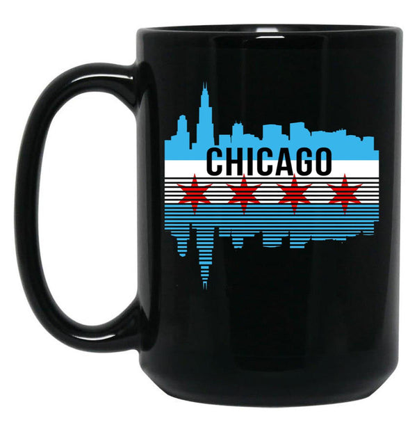Chicago Skyline Black Coffee Mug, Gift Coffee Mug - Black