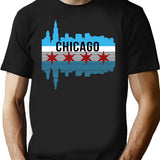 Chicago Skyline Premium Heavyweight Cotton T-Shirt - Black