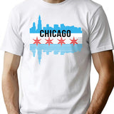 Chicago Skyline Premium Heavyweight Cotton T-Shirt - White