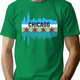 Chicago Skyline Premium Heavyweight Cotton T-Shirt - Green