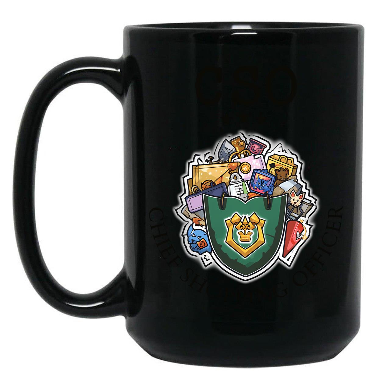 Chief Shopping Officer Black Coffee Mug, Gift Coffee Mug