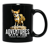 Chihuahua Adventures - Cute Dog - Cute Chihuahua Black Coffee Mug, Gift Coffee Mug - Black