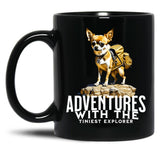 Chihuahua Adventures - Cute Dog - Cute Chihuahua Black Coffee Mug, Gift Coffee Mug - Black