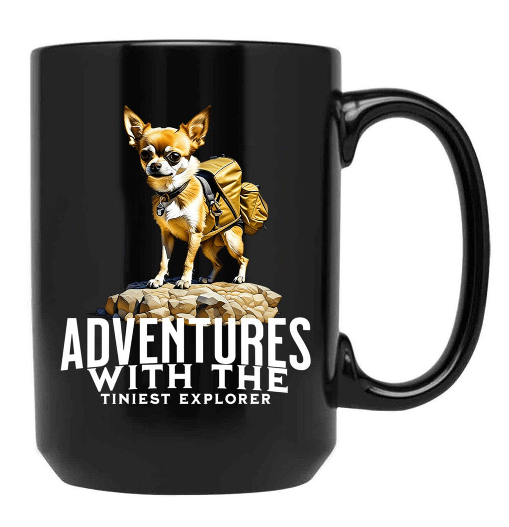 Chihuahua Adventures - Cute Dog - Cute Chihuahua Black Coffee Mug, Gift Coffee Mug
