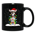 Chihuahua Christmas Santa Hat Xmas Color Lights Black Coffee Mug, Gift Coffee Mug - Black