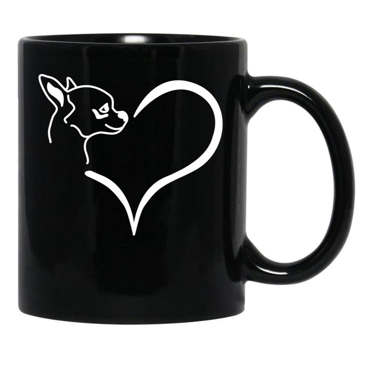 Chihuahua Dog Cute Chihuahuas Pet Funny Chihuahua Black Coffee Mug, Gift Coffee Mug - Black