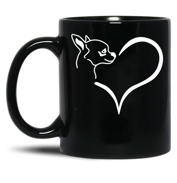 Chihuahua Dog Cute Chihuahuas Pet Funny Chihuahua Black Coffee Mug, Gift Coffee Mug - Black