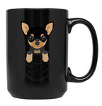 Chihuahua Dog In Pocket Black Coffee Mug, Gift Coffee Mug